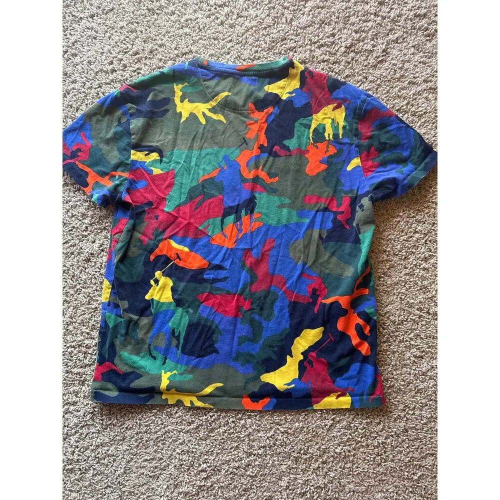 Polo Ralph Lauren Classic Fit Single Stitch Primary Pony Camo Embroidered Logo M